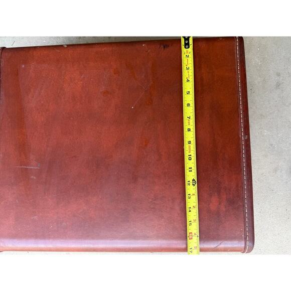 Vintage 50s Samsonite Schwayder Bros Hard Case Brown Mid-Century KLM Airline Tag - Picture 9 of 9